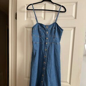 NWT Universal Thread spaghetti strap button down jean midi dress M